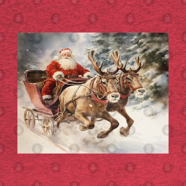 Santa Claus and Reindeer by tfortwo